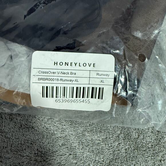 Honeylove CrossOver V Neck Bra, Black, XL - Picture 6 of 7